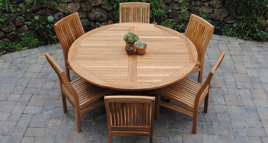 Natural Teak Calero Outdoor Dining Table 