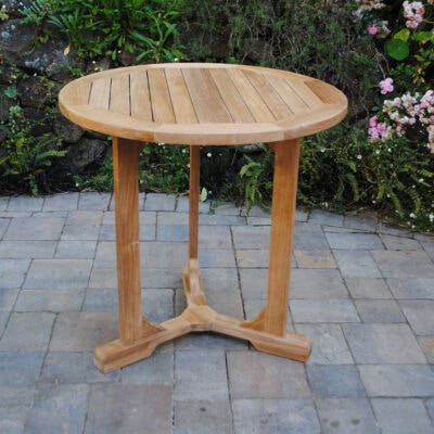 sturdy 30" Round Bistro Table made of teak Paradise Teak Bay Area California