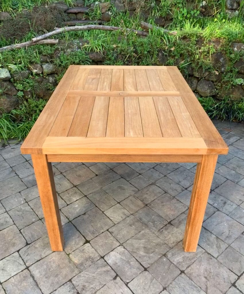 55" Rectangle teak Farm Table seats six Paradise Teak Bay Area California
