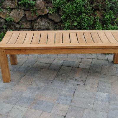 5 Foot Backless Bench Front View Paradise Teak Bay Area California