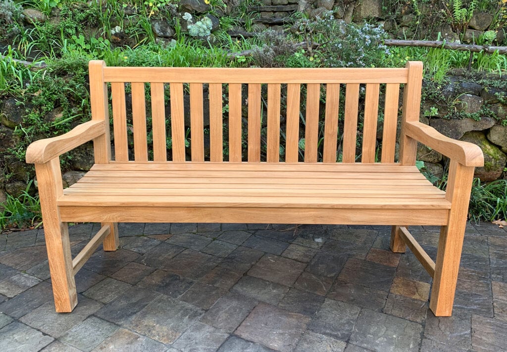 5 Foot teak Garden Bench Front View Paradise Teak Bay Area California