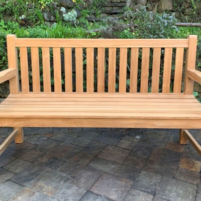 5 Foot teak Garden Bench Front View Paradise Teak Bay Area California