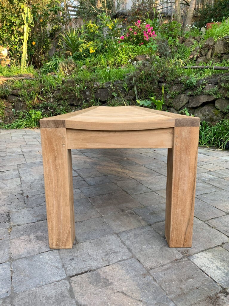 long teak 7 Foot Backless Bench Side View Paradise Teak Bay Area California