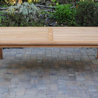 teak 8' Rectangle Farm Table adds character and quality to any outdoor space Paradise Teak Bay Area California