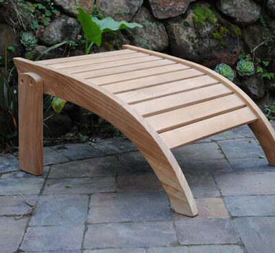teak Adirondack Footstool curved for comfort Paradise Teak Bay Area California
