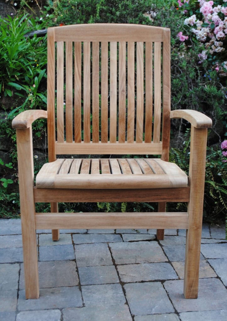 Teak Napa Arm Chair Front View Paradise Teak Bay Area California