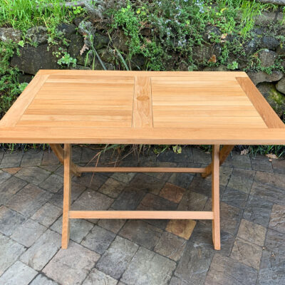 quality teak Rectangle Folding Table perfect for outdoor patio or deck Paradise Teak Bay Area California
