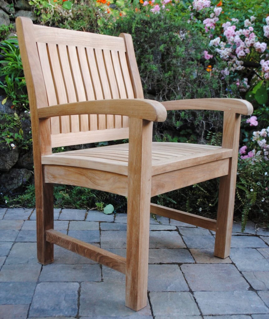 teak Sausalito Garden Chair view from the side Paradise Teak Bay Area California