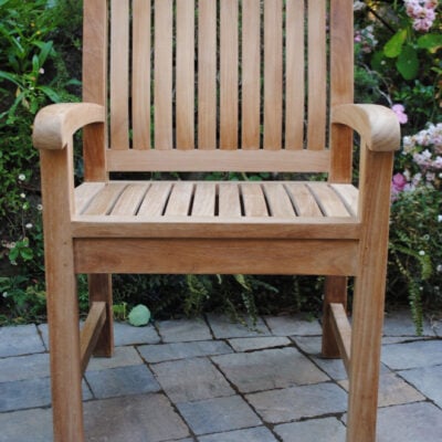 teak Sausalito Garden Chair is comfortable and has arm rests Paradise Teak Bay Area California